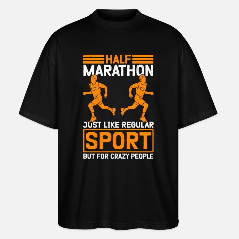 Halbmarathon Läufer Halb-Marathon Geschenk - Stanley/Stella Oversized Unisex Bio T-Shirt Blaster 2.0 - Schwarz