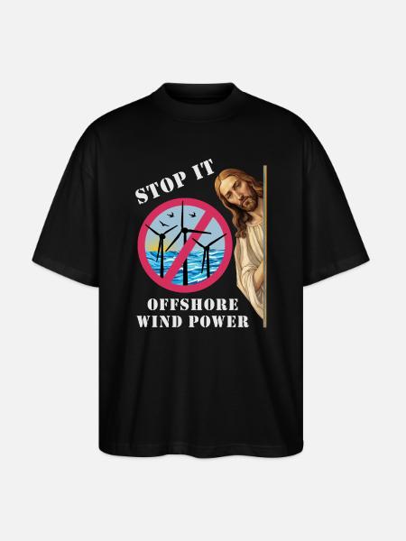 Offshore Windkraft Stopp - Stanley/Stella Oversized Unisex Bio T-Shirt Blaster 2.0 - Schwarz