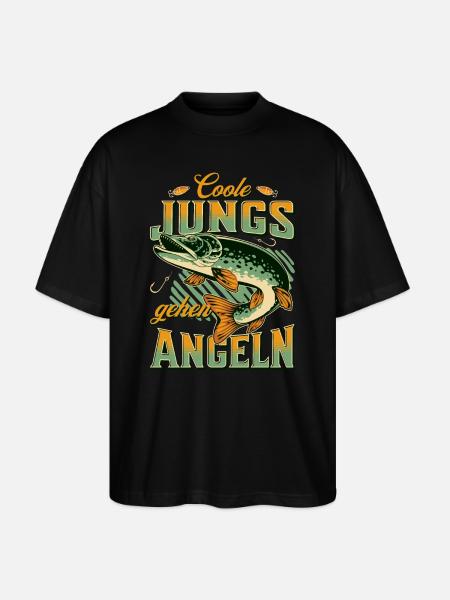 Cool Guys Go Fishing Pesca Sportiva Angler - Maglietta articolo ecologico Unisex vestibilità oversize Stanley/Stella Blaster 2.0 - nero