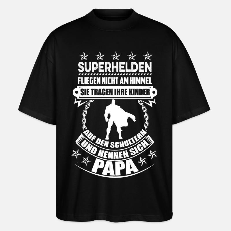 Superheld Papa - Stanley/Stella Oversized Unisex Bio T-Shirt Blaster 2.0 - Schwarz