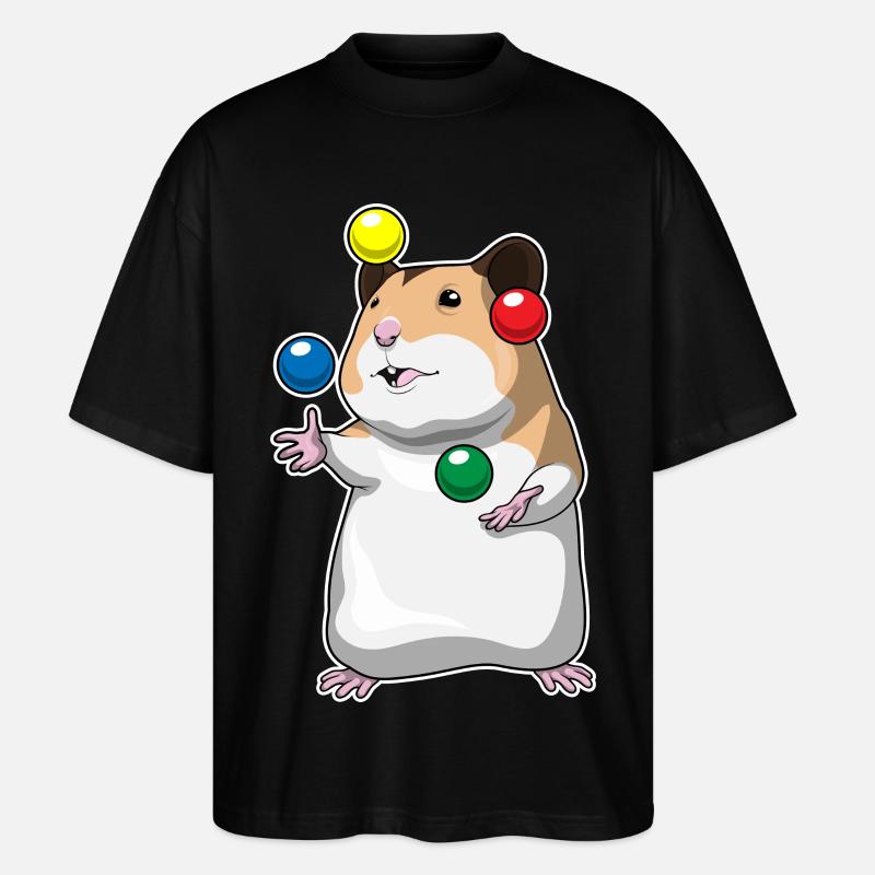 Jongleur hamster jongleur - T-shirt bio Blaster 2.0 coupe oversize Stanley/Stella Unisexe - noir