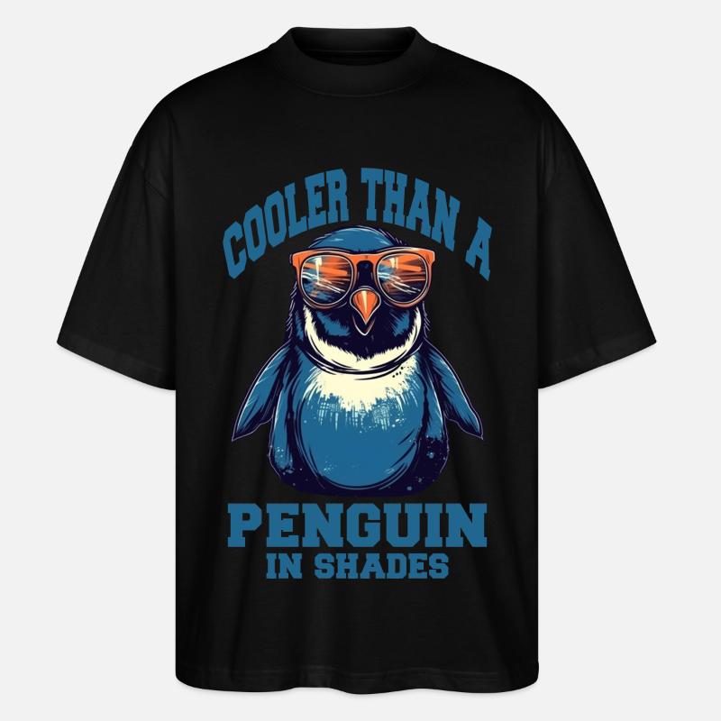 Cooler Pinguin mit Sonnenbrille - Stanley/Stella Oversized Unisex Bio T-Shirt Blaster 2.0 - Schwarz