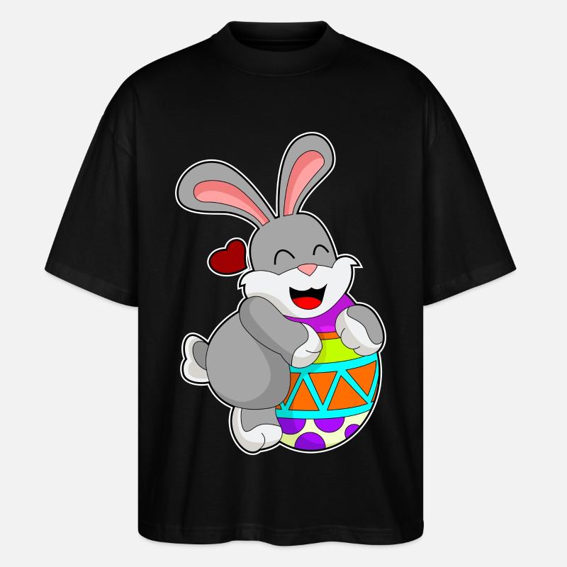 Hase Ei - Stanley/Stella Oversized Unisex Bio T-Shirt Blaster 2.0 - Schwarz