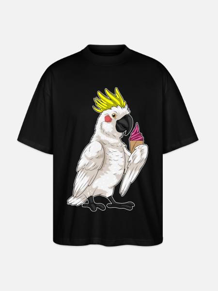 Parrot Waffle Ice Cream - Stanley/Stella Oversized Unisex Organic T-shirt Blaster 2.0 - black