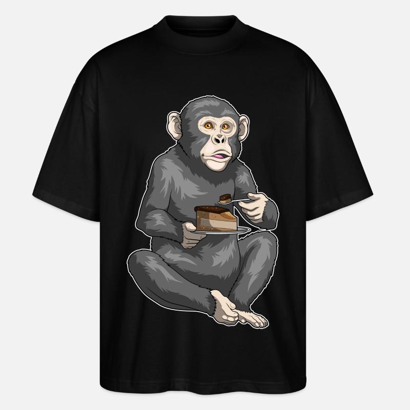 Affe Kuchen - Stanley/Stella Oversized Unisex Bio T-Shirt Blaster 2.0 - Schwarz