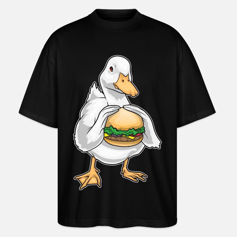Duck Cheeseburger - Stanley/Stella Oversized Unisex Organic T-shirt Blaster 2.0 - black