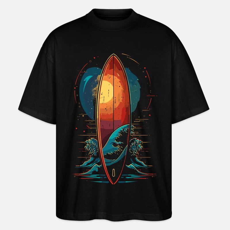 Surfbrett - Stanley/Stella Oversized Unisex Bio T-Shirt Blaster 2.0 - Schwarz