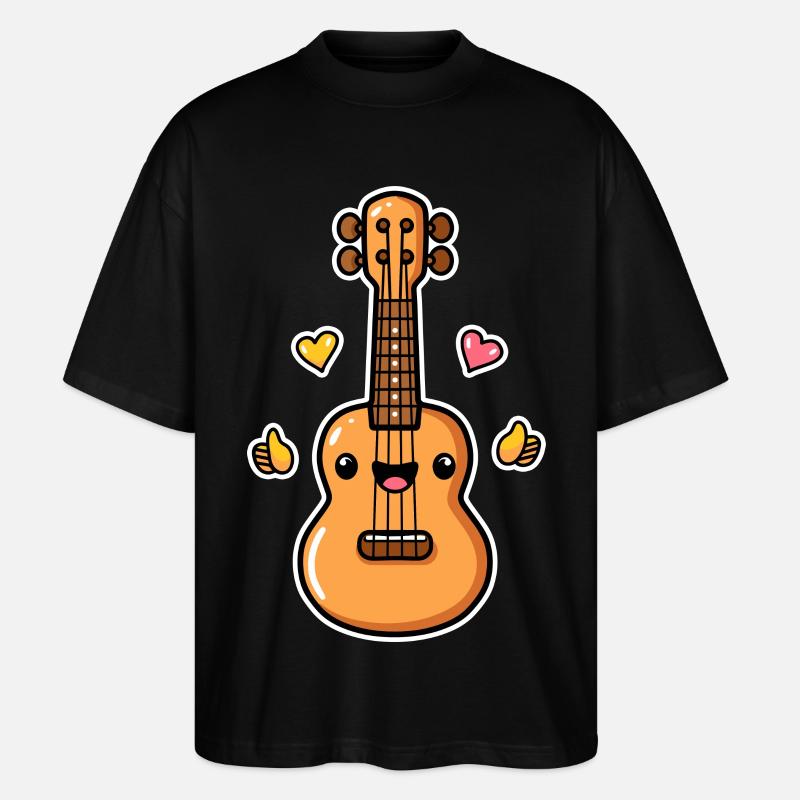 Ukulele Cartoon-Stil - Stanley/Stella Oversized Unisex Bio T-Shirt Blaster 2.0 - Schwarz