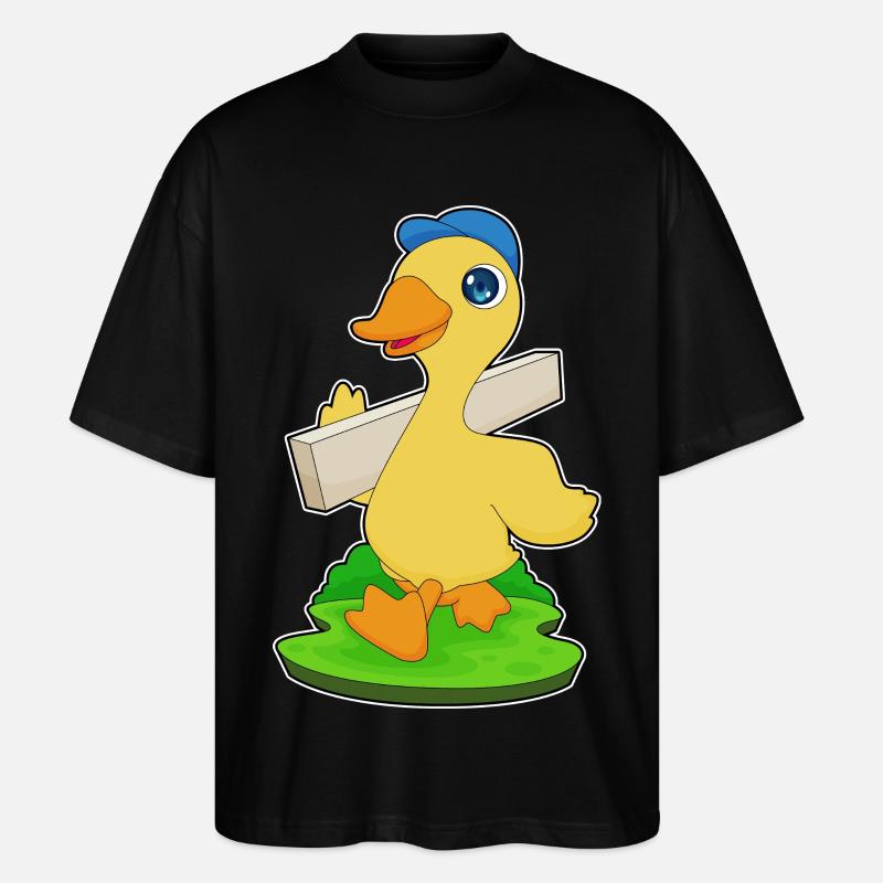 Duck wooden board - Stanley/Stella Oversized Unisex Organic T-shirt Blaster 2.0 - black