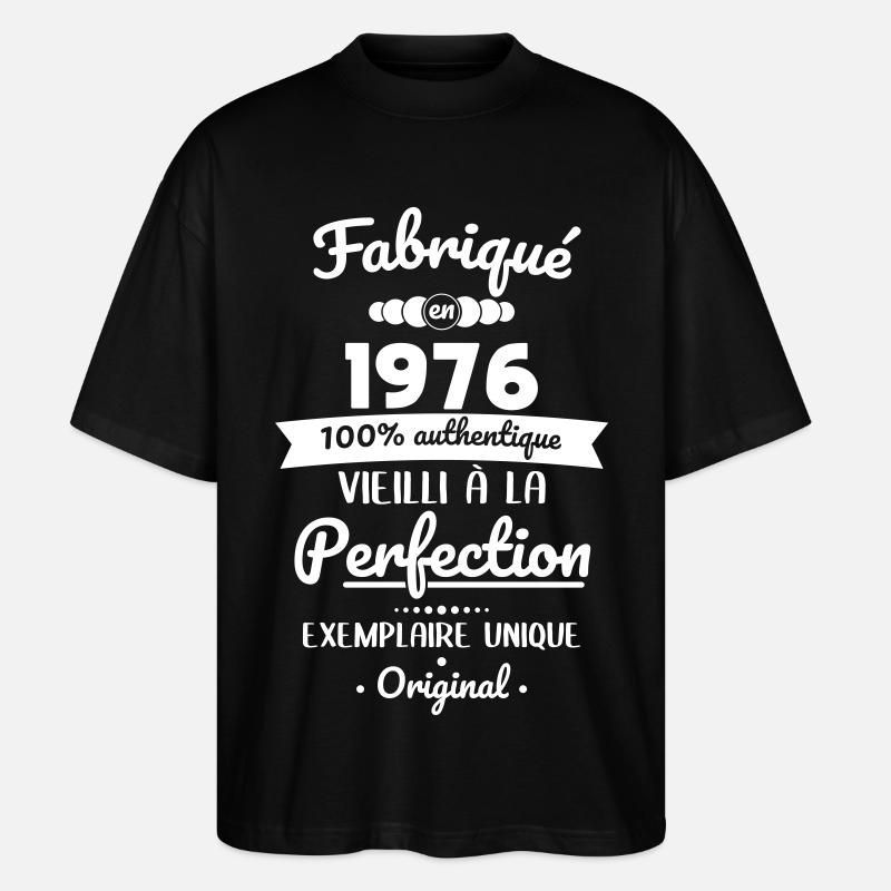 Hergestellt 1976 – Perfekt gereift - Stanley/Stella Oversized Unisex Bio T-Shirt Blaster 2.0 - Schwarz