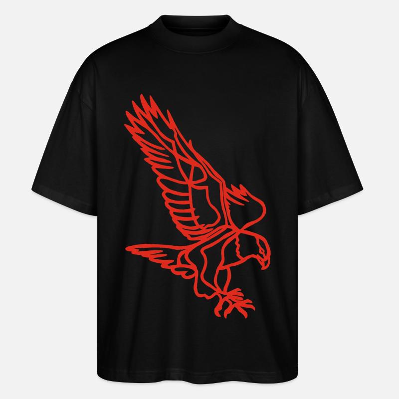 Red eagle in flight - Stanley/Stella Oversized Unisex Organic T-shirt Blaster 2.0 - black