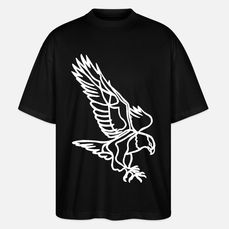 Weißer Adler im Flug - Stanley/Stella Oversized Unisex Bio T-Shirt Blaster 2.0 - Schwarz