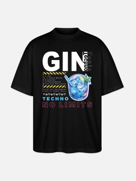 GIN TECHNO SANS LIMITES - T-shirt bio Blaster 2.0 coupe oversize Stanley/Stella Unisexe - noir
