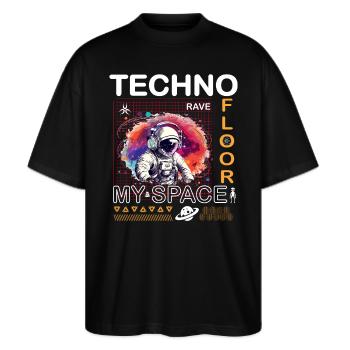 MY SPACE - Stanley/Stella Oversized Unisex Organic T-shirt Blaster 2.0 - black - Front - Alina (178cm) & Michal (187cm)