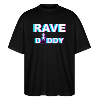 RAVE DADDY - Stanley/Stella Oversized Unisex Organic T-shirt Blaster 2.0 - black - Front - Alina (178cm) & Michal (187cm)