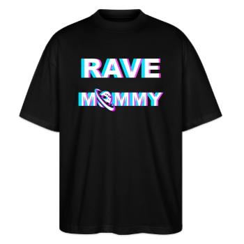 RAVE MOMMY - Stanley/Stella Oversized Unisex Organic T-shirt Blaster 2.0 - black - Front - Alina (178cm) & Michal (187cm)