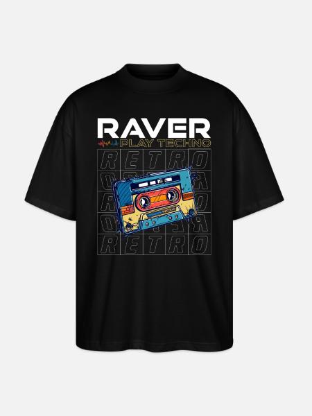 RAVER PLAY TECHNO - Stanley/Stella Oversized Unisex Organic T-shirt Blaster 2.0 - black