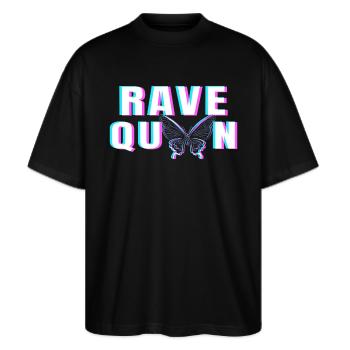RAVE QUEEN - Stanley/Stella Oversized Unisex Organic T-shirt Blaster 2.0 - black - Front - Alina (178cm) & Michal (187cm)