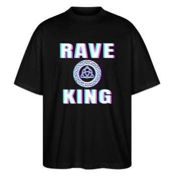 ROI DES RAGOTS - T-shirt bio Blaster 2.0 coupe oversize Stanley/Stella Unisexe - noir - Devant - Alina (178cm) & Michal (187cm)