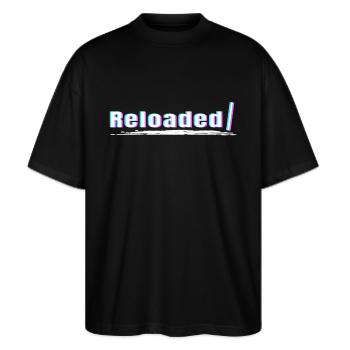 RELOADED - Stanley/Stella Oversized Unisex Organic T-shirt Blaster 2.0 - black - Front - Alina (178cm) & Michal (187cm)