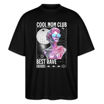 COOL MOM CLUB - Stanley/Stella Oversized Unisex Organic T-shirt Blaster 2.0 - black - Front - Alina (178cm) & Michal (187cm)