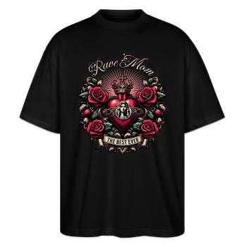 RAVE MOM LE MEILLEUR DE TOUS LES TEMPS - T-shirt bio Blaster 2.0 coupe oversize Stanley/Stella Unisexe - noir - Devant - Alina (178cm) & Michal (187cm)
