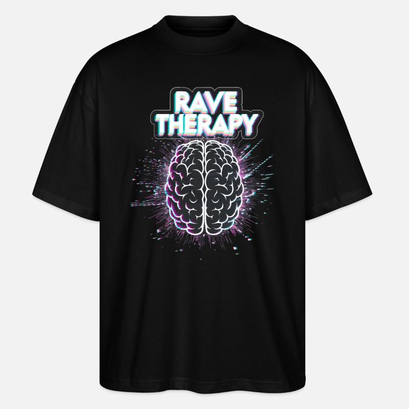 RAVE THERAPY - Stanley/Stella Oversized Unisex Bio T-Shirt Blaster 2.0 - Schwarz