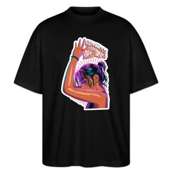 SE PRODUIT - T-shirt bio Blaster 2.0 coupe oversize Stanley/Stella Unisexe - noir - Devant - Alina (178cm) & Michal (187cm)
