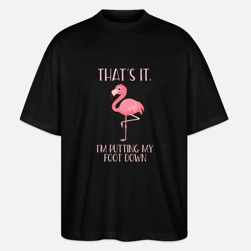 Flamingo - Stanley/Stella Oversized Unisex Bio T-Shirt Blaster 2.0 - Schwarz