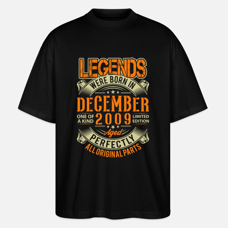 2009 Décembre Birthday Legend - T-shirt bio Blaster 2.0 coupe oversize Stanley/Stella Unisexe - noir