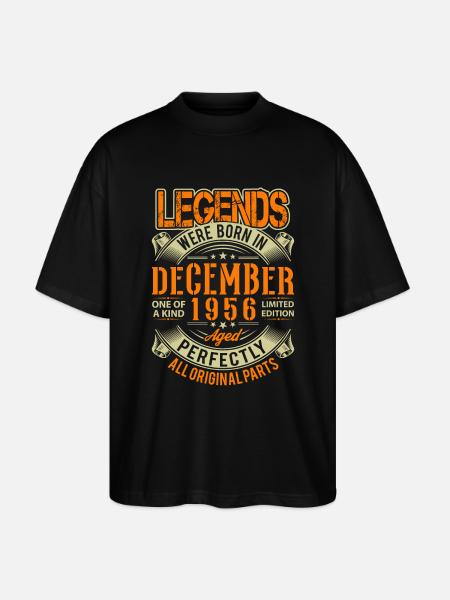 1956 Décembre Birthday Legend - T-shirt bio Blaster 2.0 coupe oversize Stanley/Stella Unisexe - noir