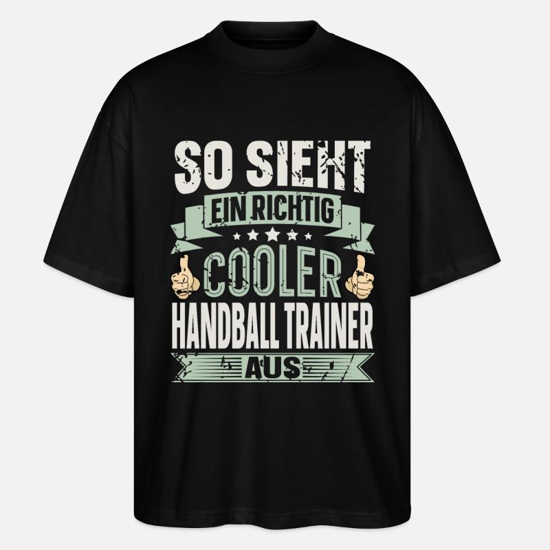 Handballtrainer Handball - Stanley/Stella Oversized Unisex Bio T-Shirt Blaster 2.0 - Schwarz