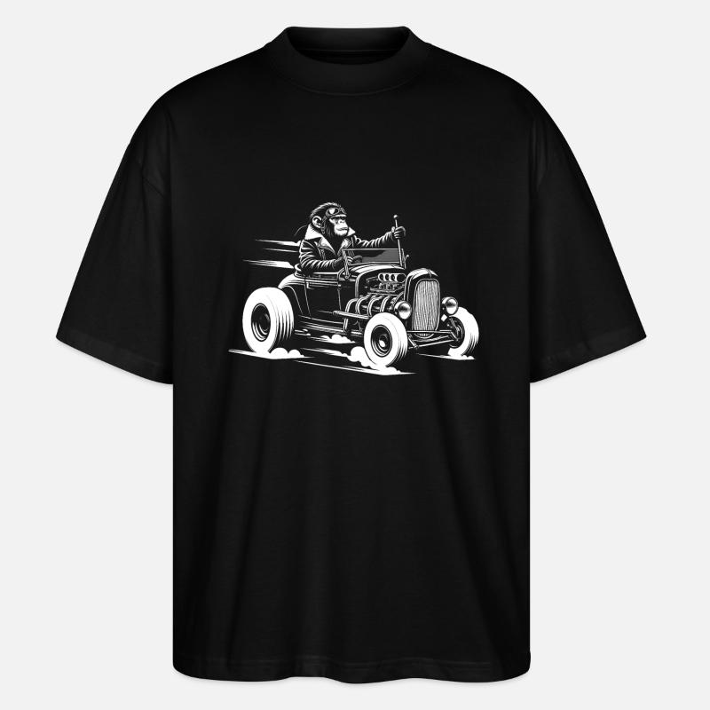 Monkey at the wheel - Stanley/Stella Oversized Unisex Organic T-shirt Blaster 2.0 - black