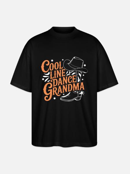 Cool Line Dance Granny - Stanley/Stella Oversized Unisex Organic T-shirt Blaster 2.0 - black
