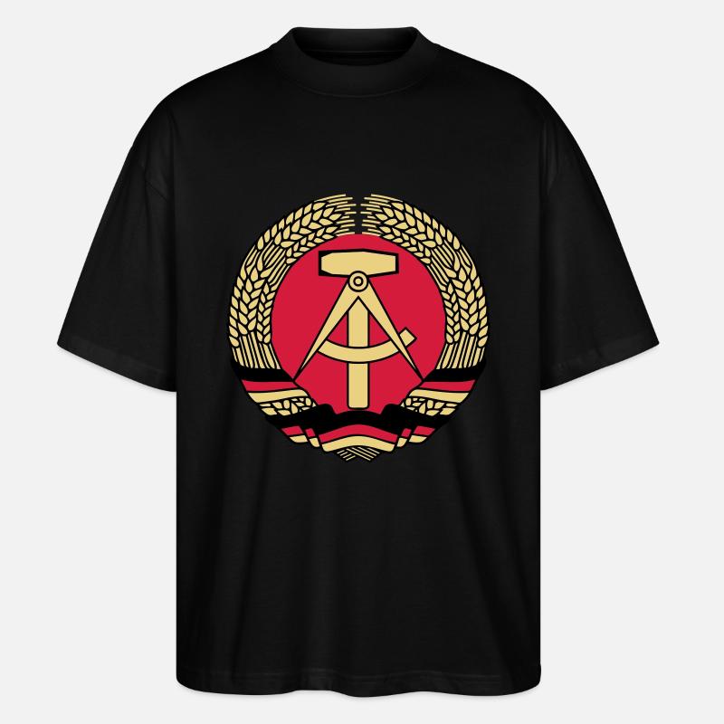 emblème ddr rda - T-shirt bio Blaster 2.0 coupe oversize Stanley/Stella Unisexe - noir