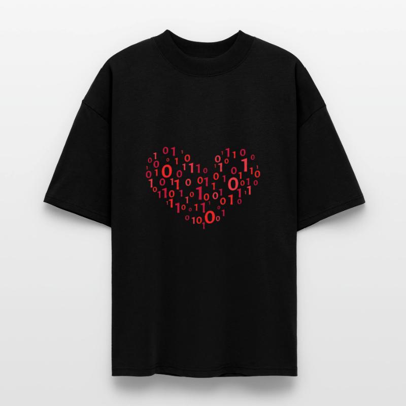Code de cœur informatique Codage T-shirt bio Blaster 2.0 coupe oversize Stanley/Stella Unisexe