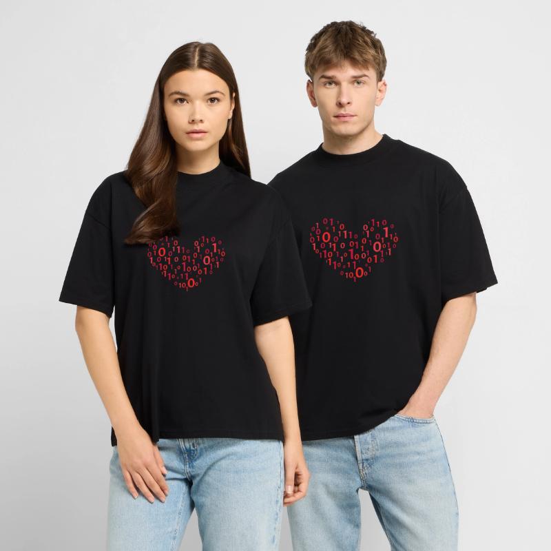 Code de cœur informatique Codage T-shirt bio Blaster 2.0 coupe oversize Stanley/Stella Unisexe