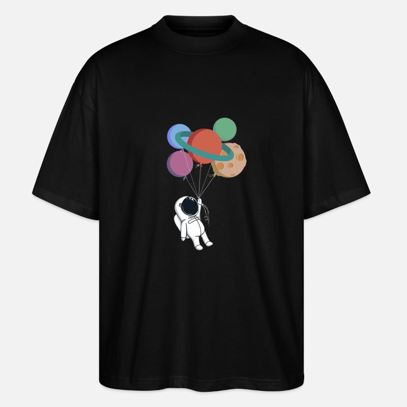 Space Baloons - Stanley/Stella Oversized Unisex Bio T-Shirt Blaster 2.0 - Schwarz