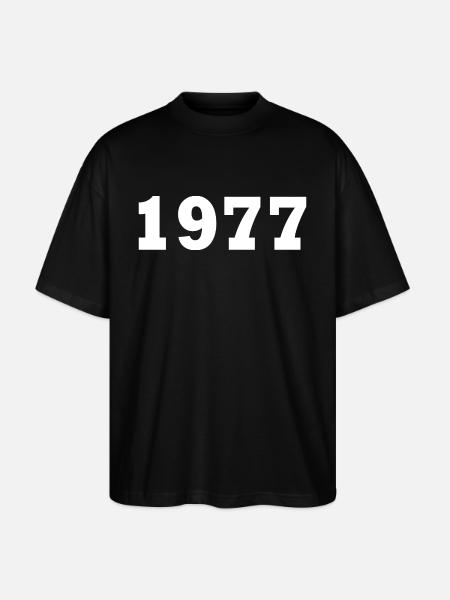 1977 - Stanley/Stella Oversized Unisex Bio T-Shirt Blaster 2.0 - Schwarz