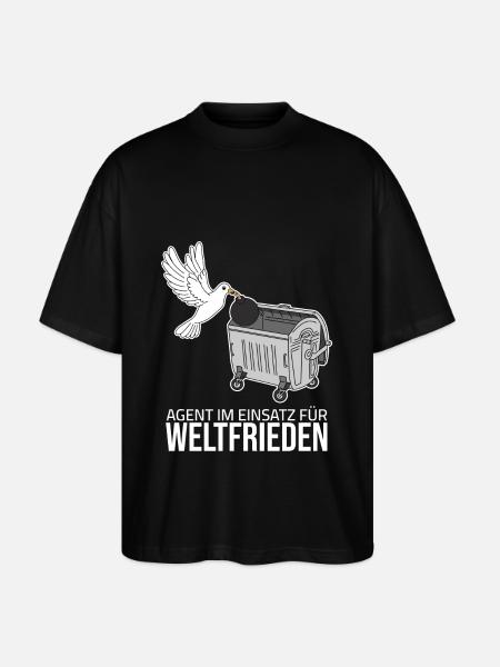 Weltfrieden - Agent im Einsatz - Stanley/Stella Oversized Unisex Bio T-Shirt Blaster 2.0 - Schwarz