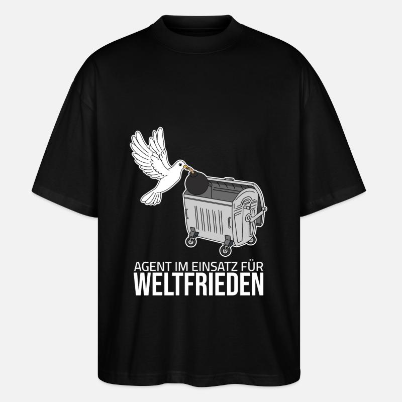 Weltfrieden - Agent im Einsatz - Stanley/Stella Oversized Unisex Bio T-Shirt Blaster 2.0 - Schwarz