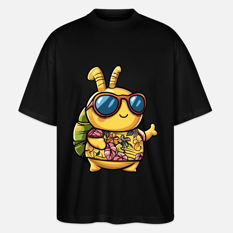 Escargot Drôle d’été - T-shirt bio Blaster 2.0 coupe oversize Stanley/Stella Unisexe - noir