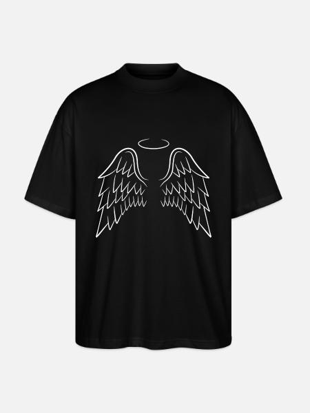 Angel wings wings angel white - Stanley/Stella Oversized Unisex Organic T-shirt Blaster 2.0 - black