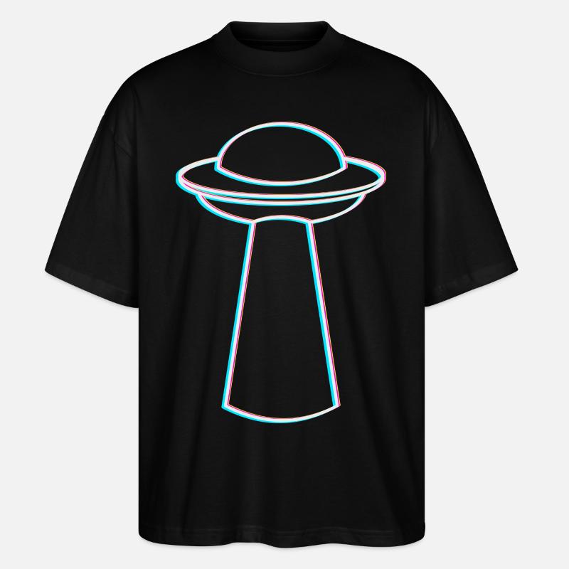 UFO Glitch – Rave & Techno Vibes - Stanley/Stella Oversized Unisex Bio T-Shirt Blaster 2.0 - Schwarz