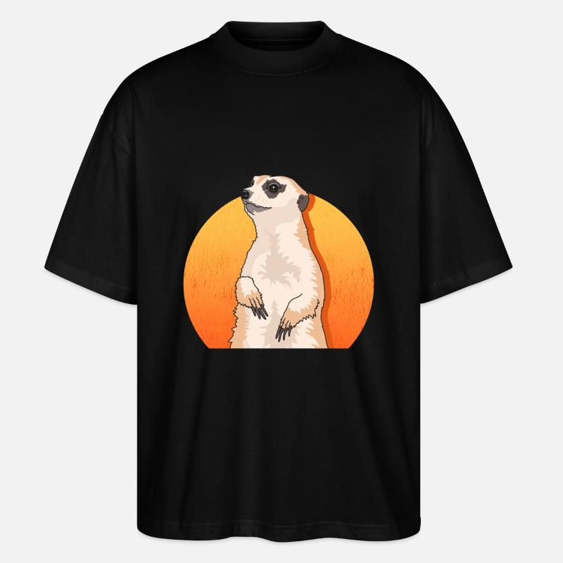 Erdmännchen süßes Erdmännchen Geschenke - Stanley/Stella Oversized Unisex Bio T-Shirt Blaster 2.0 - Schwarz