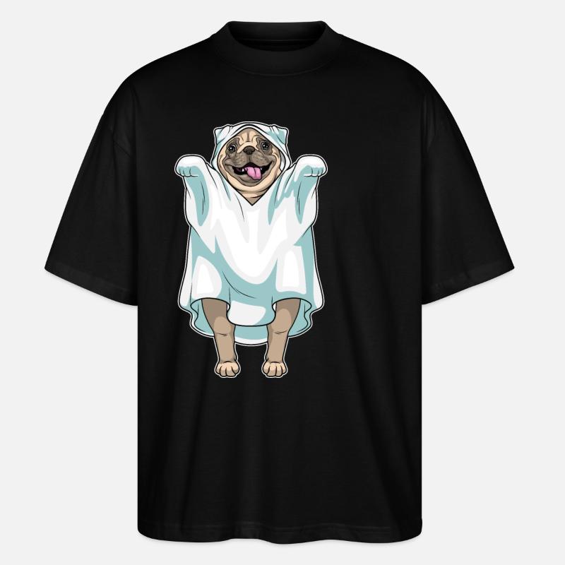 Mops Halloween Geist - Stanley/Stella Oversized Unisex Bio T-Shirt Blaster 2.0 - Schwarz