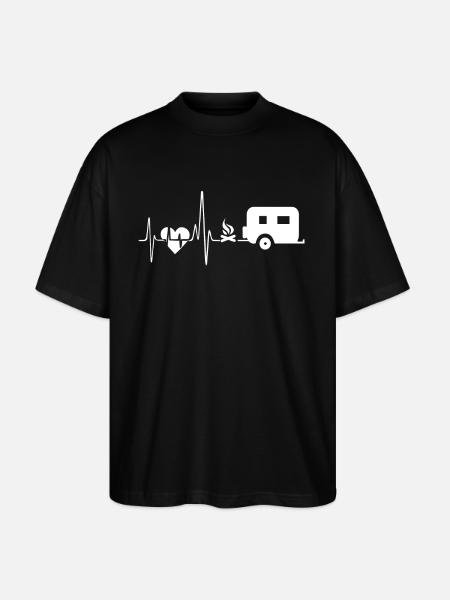 Camping Camping Heartbeat - Stanley/Stella Oversized Unisex Organic T-shirt Blaster 2.0 - black