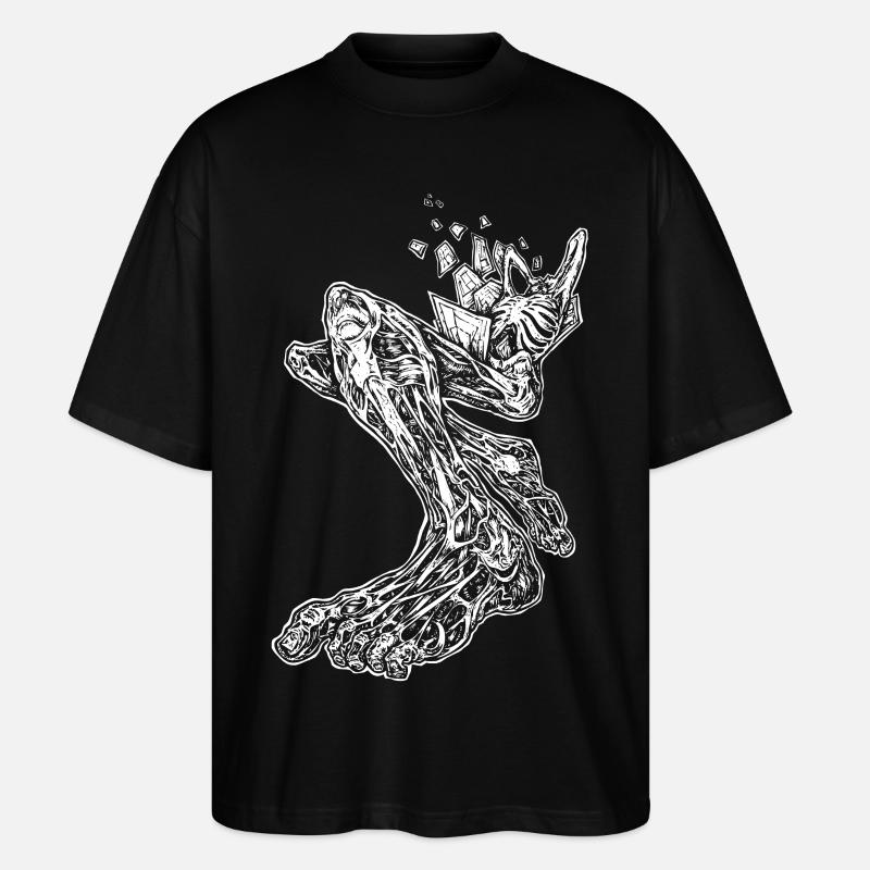 "Burst" (white) - Stanley/Stella Oversized Unisex Organic T-shirt Blaster 2.0 - black