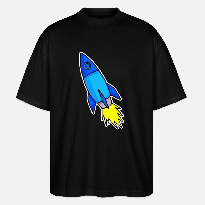 Fusée bleue - T-shirt bio Blaster 2.0 coupe oversize Stanley/Stella Unisexe - noir