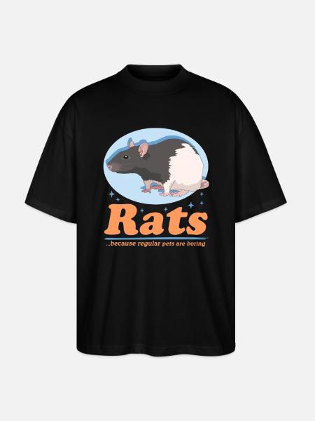 Rat Owner Rat Gift - Stanley/Stella Oversized Unisex Organic T-shirt Blaster 2.0 - black